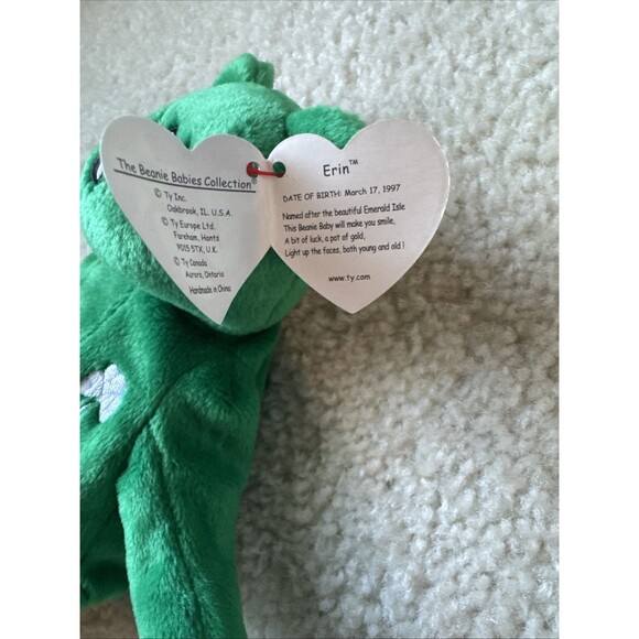 Ty Beanie Baby Erin The Bear 1997 Retired Plush Toy - Picture 4 of 7